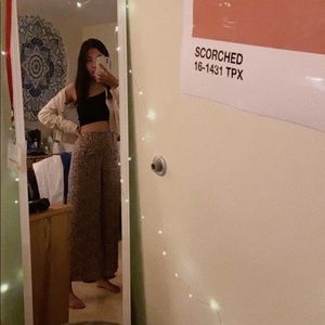 AE flowy wide leg leopard pants